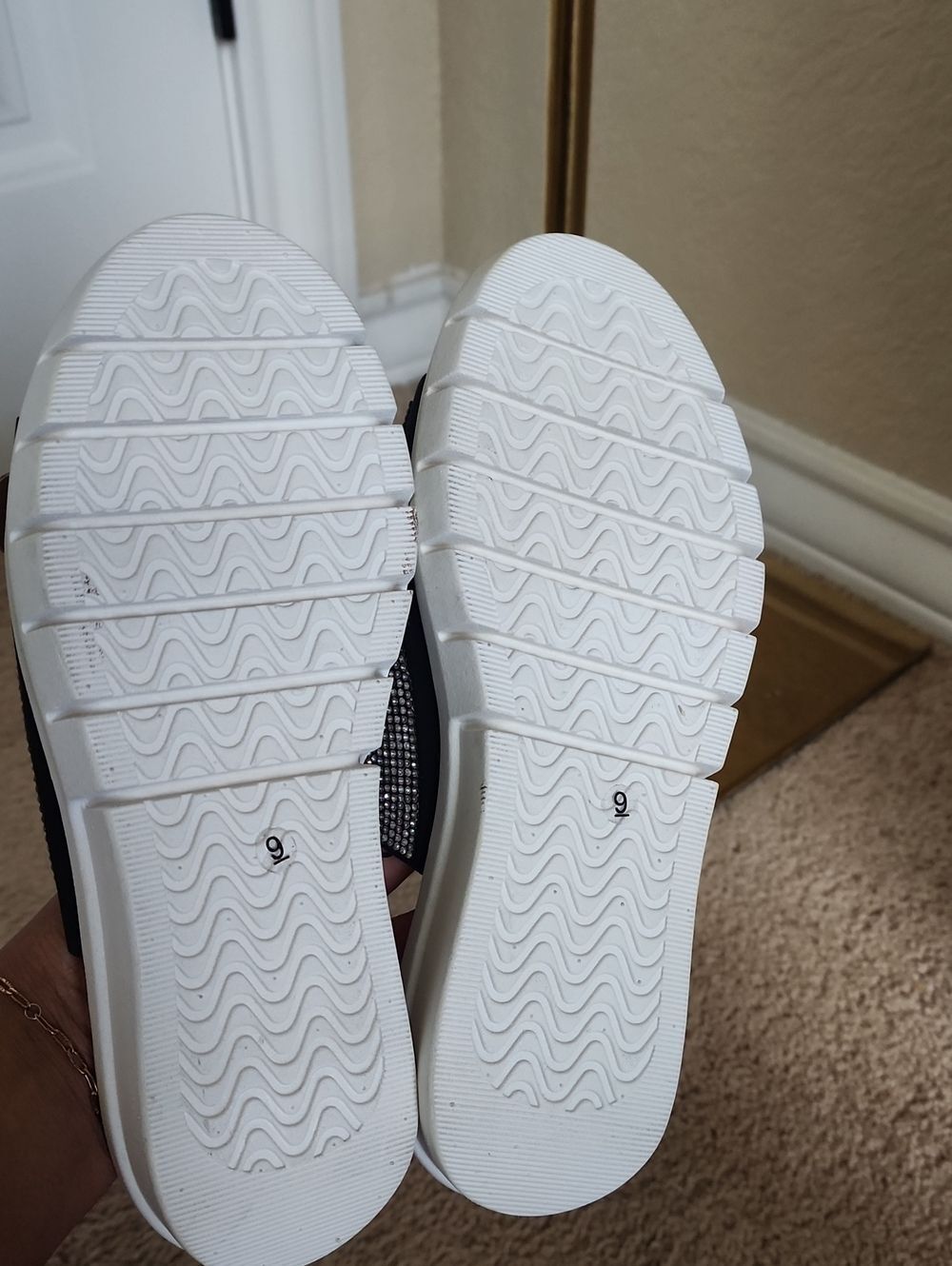 Olivia And Kate Sparkling Double Buckle Slide Sandals - Silver Embellished - Picture 3 of 3